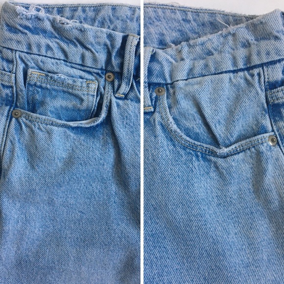 Good American High Rise Buttonfly Straight Leg Light Wash Denim Jeans Size 27 - Picture 15 of 17